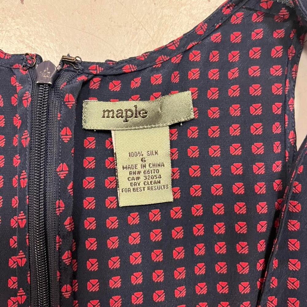 Maple 100% Silk Sleeveless Fit & Flare Dress Size 6 - Picture 2 of 5